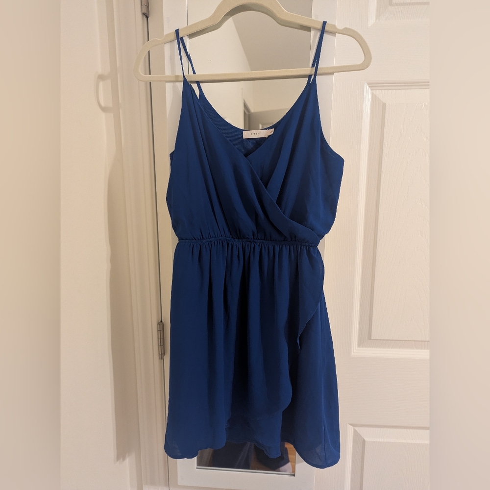 Lush Brand Cobalt Blue V-Neck Dress